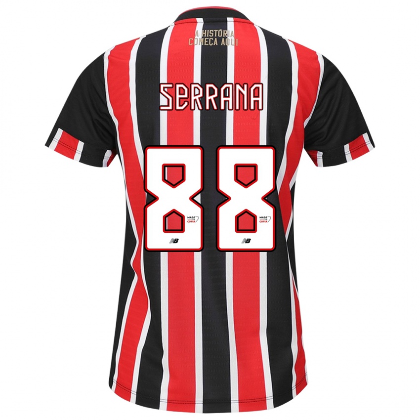 Niño Camiseta Serrana #88 Negro Rojo Blanco 2ª Equipación 2024/25 La Camisa Chile