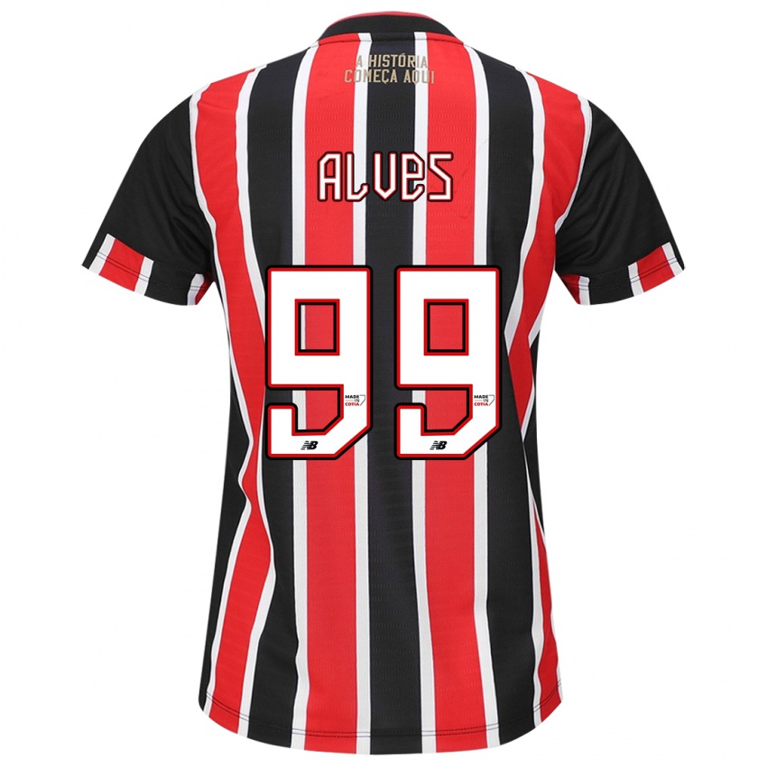 Niño Camiseta Letícia Alves #99 Negro Rojo Blanco 2ª Equipación 2024/25 La Camisa Chile