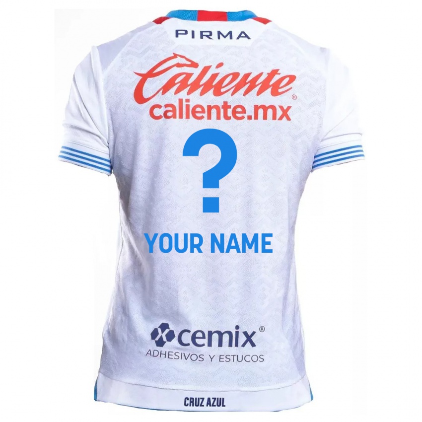 Niño Camiseta Su Nombre #0 Blanco Azul 2ª Equipación 2024/25 La Camisa Chile