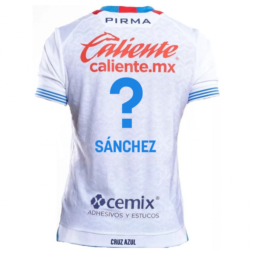 Niño Camiseta Jorge Sanchez #0 Blanco Azul 2ª Equipación 2024/25 La Camisa Chile