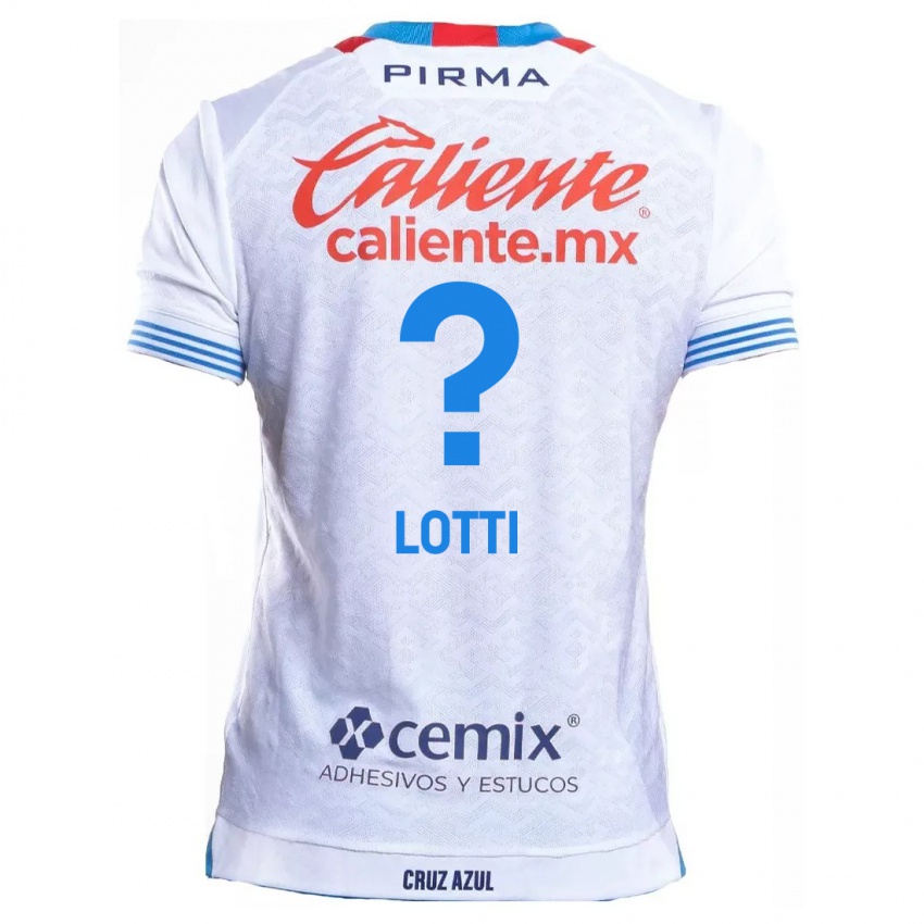 Niño Camiseta Augusto Lotti #0 Blanco Azul 2ª Equipación 2024/25 La Camisa Chile