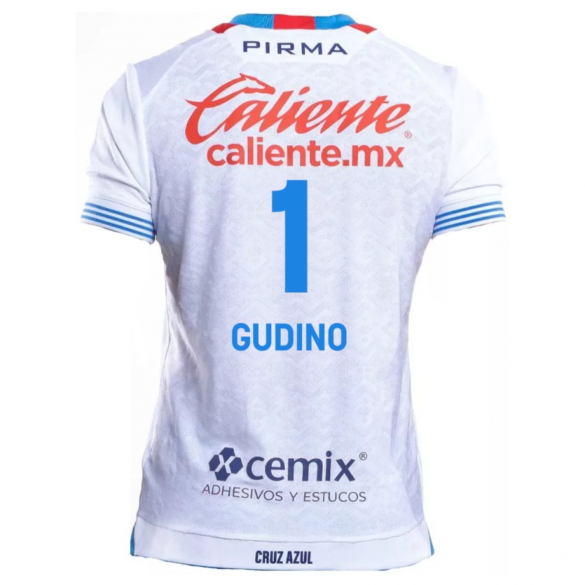 Niño Camiseta Andres Gudino #1 Blanco Azul 2ª Equipación 2024/25 La Camisa Chile