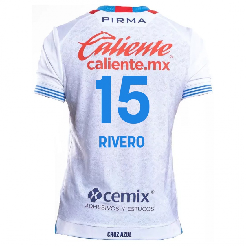 Niño Camiseta Ignacio Rivero #15 Blanco Azul 2ª Equipación 2024/25 La Camisa Chile