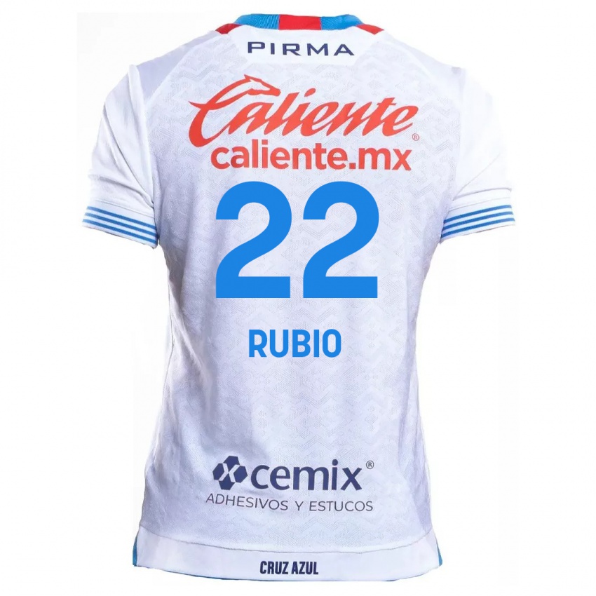 Niño Camiseta Raymundo Rubio #22 Blanco Azul 2ª Equipación 2024/25 La Camisa Chile