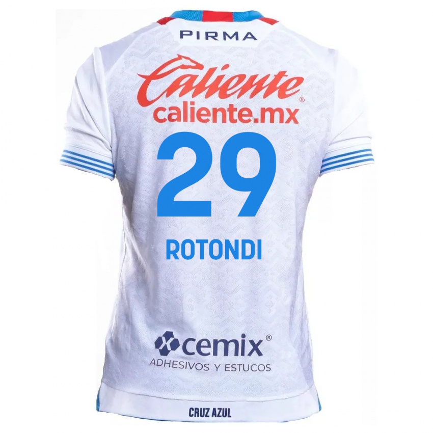 Niño Camiseta Carlos Rotondi #29 Blanco Azul 2ª Equipación 2024/25 La Camisa Chile