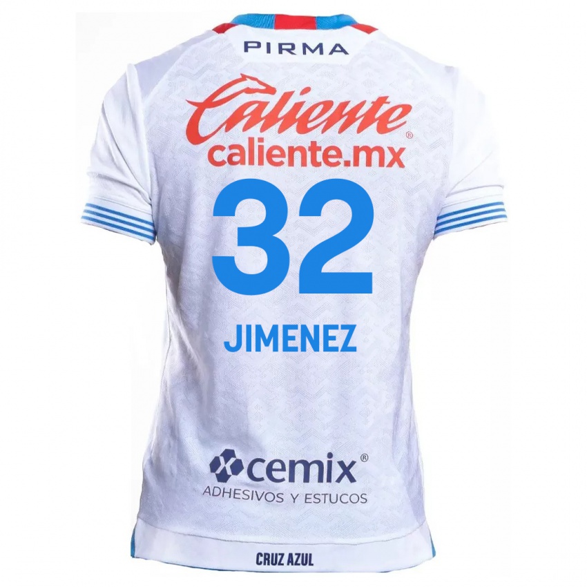 Niño Camiseta Cristian Jimenez #32 Blanco Azul 2ª Equipación 2024/25 La Camisa Chile