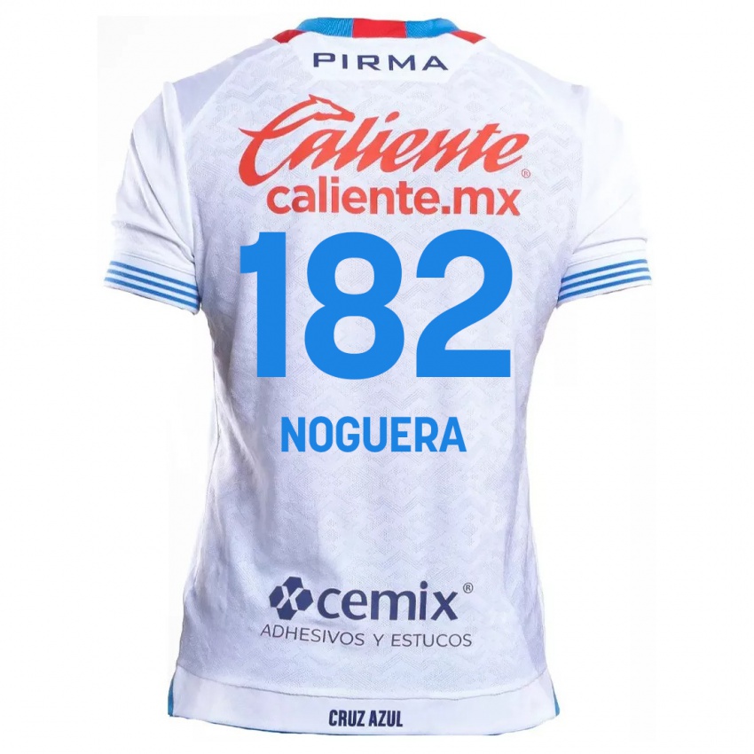 Niño Camiseta Heldrich Noguera #182 Blanco Azul 2ª Equipación 2024/25 La Camisa Chile