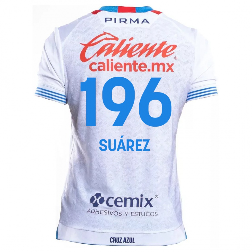 Niño Camiseta Javier Suárez #196 Blanco Azul 2ª Equipación 2024/25 La Camisa Chile