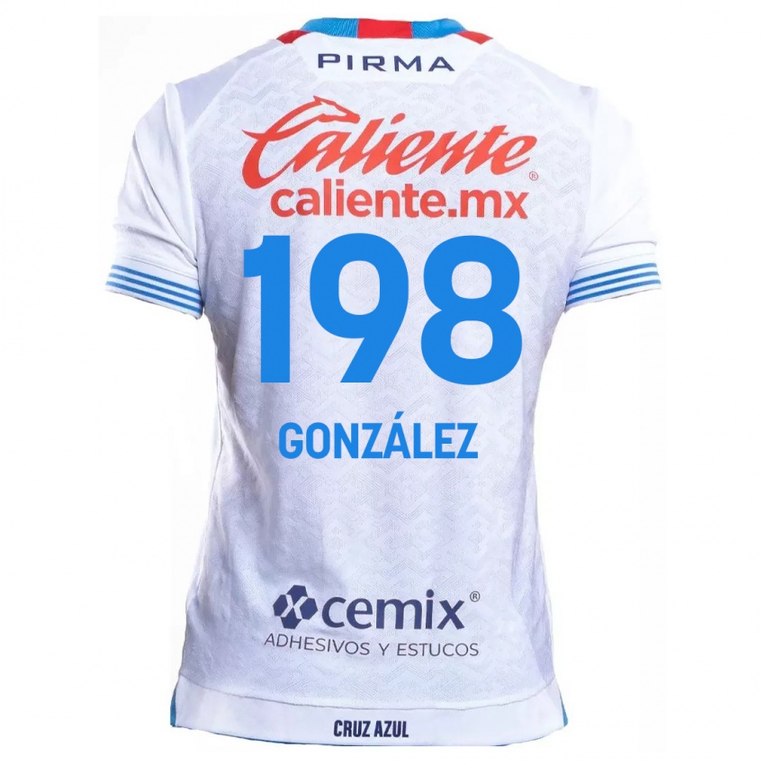 Niño Camiseta Kenneth González #198 Blanco Azul 2ª Equipación 2024/25 La Camisa Chile