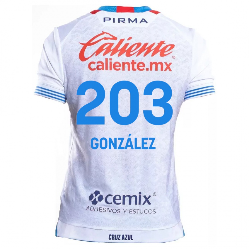 Niño Camiseta Rogelio González #203 Blanco Azul 2ª Equipación 2024/25 La Camisa Chile