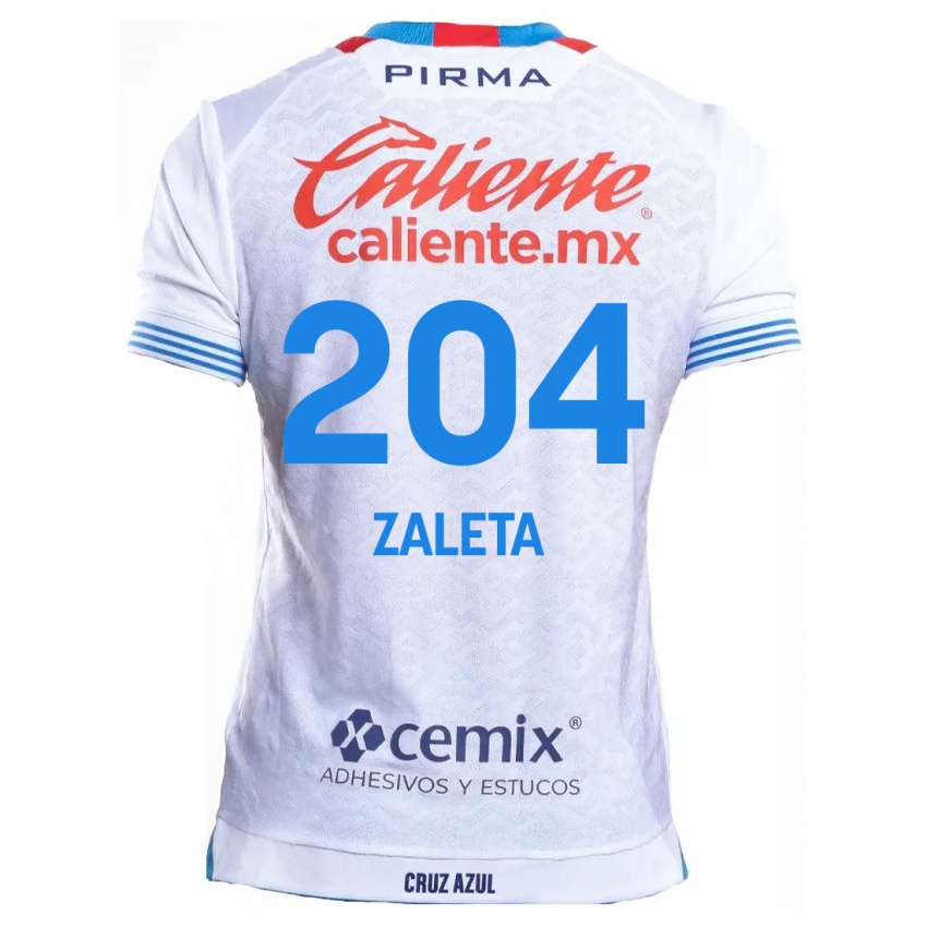 Niño Camiseta Mauro Zaleta #204 Blanco Azul 2ª Equipación 2024/25 La Camisa Chile