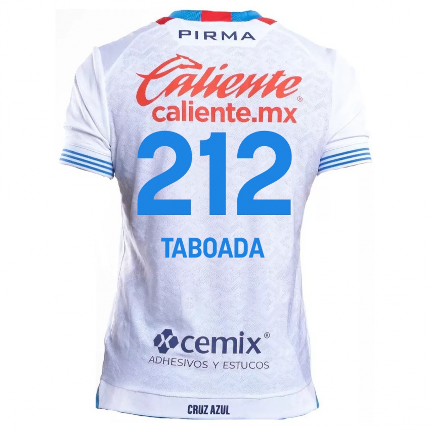 Niño Camiseta Víctor Taboada #212 Blanco Azul 2ª Equipación 2024/25 La Camisa Chile