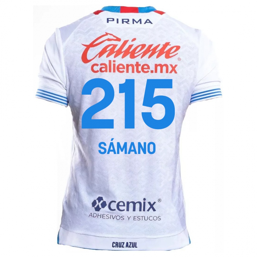 Niño Camiseta Fernando Sámano #215 Blanco Azul 2ª Equipación 2024/25 La Camisa Chile