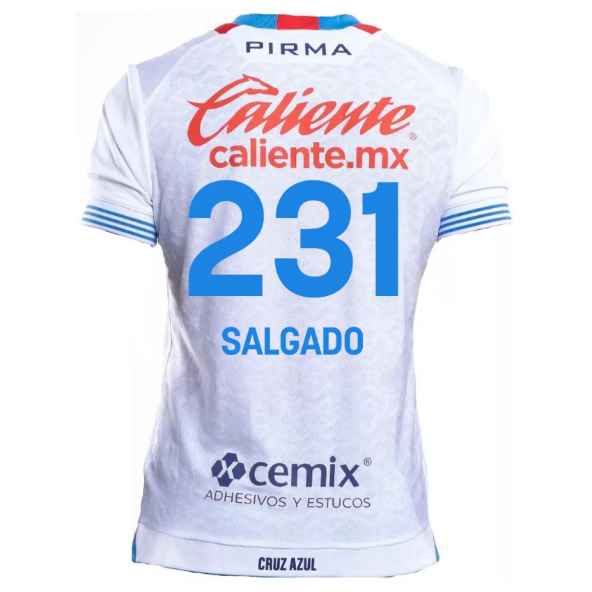 Niño Camiseta Bruno Salgado #231 Blanco Azul 2ª Equipación 2024/25 La Camisa Chile