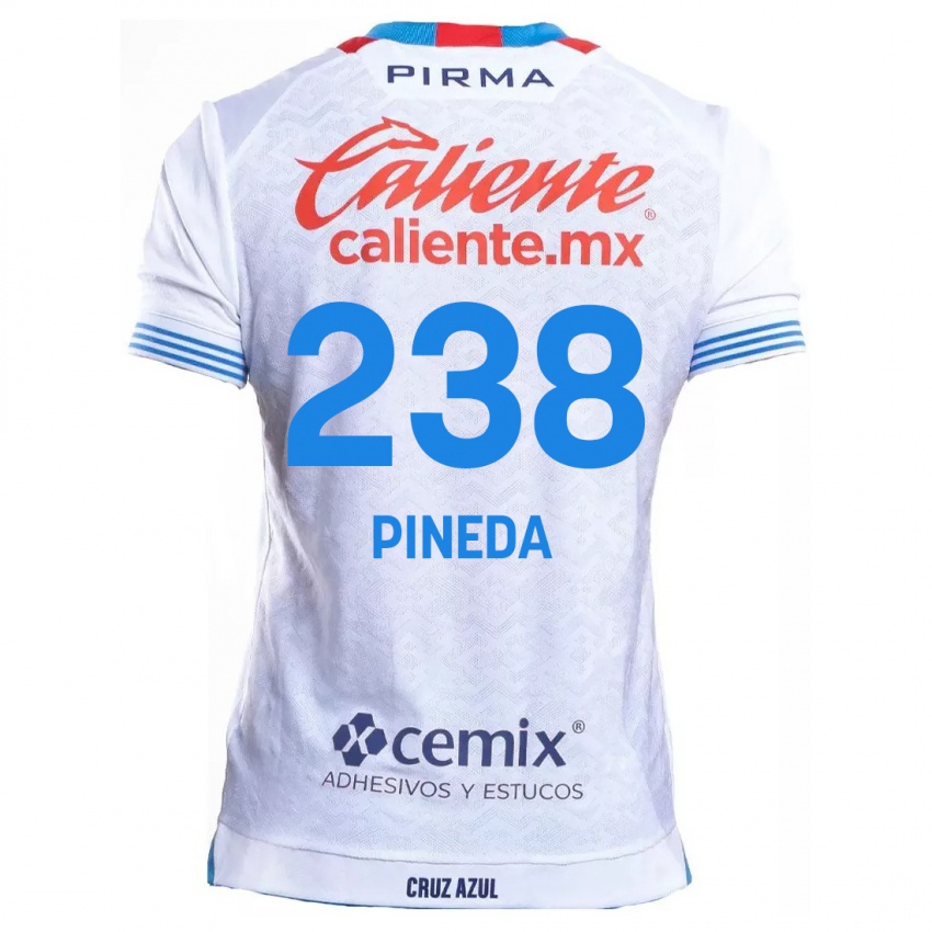 Niño Camiseta Zadiel Pineda #238 Blanco Azul 2ª Equipación 2024/25 La Camisa Chile