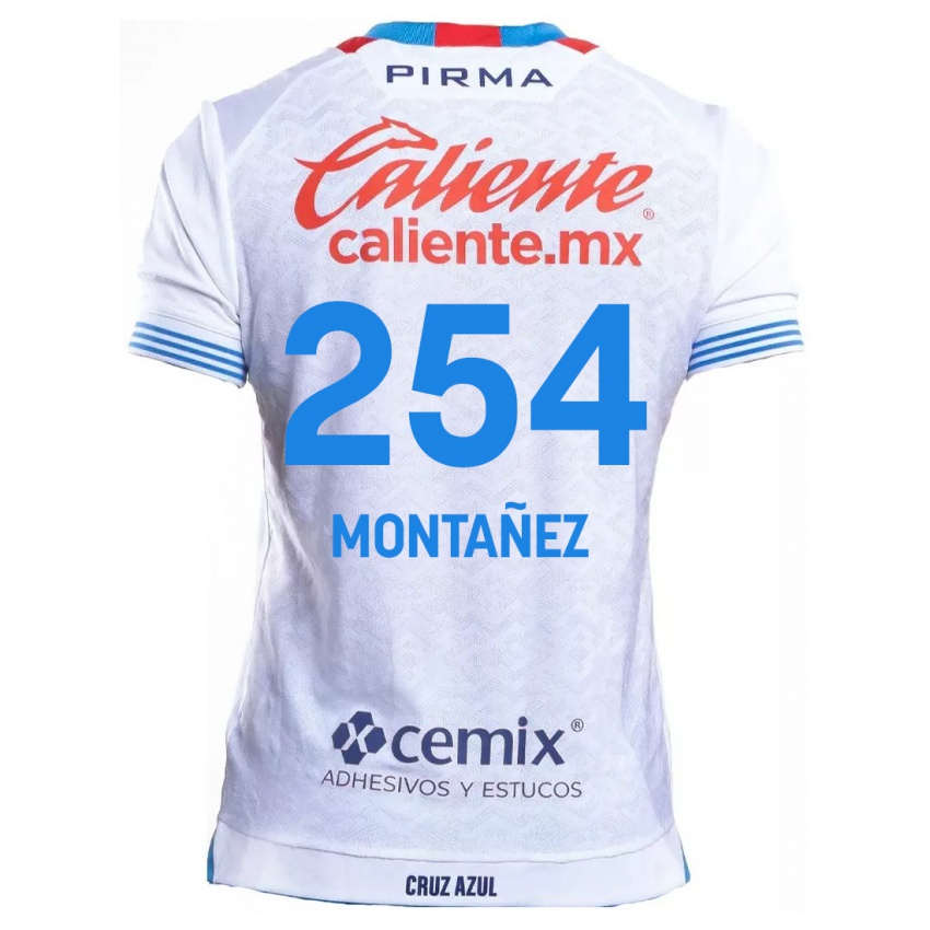 Niño Camiseta Humberto Montañez #254 Blanco Azul 2ª Equipación 2024/25 La Camisa Chile