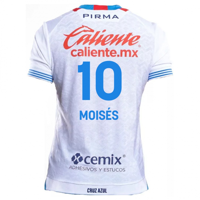 Niño Camiseta Moisés Vieira #10 Blanco Azul 2ª Equipación 2024/25 La Camisa Chile