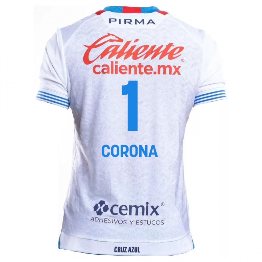 Niño Camiseta Jose De Jesus Corona #1 Blanco Azul 2ª Equipación 2024/25 La Camisa Chile