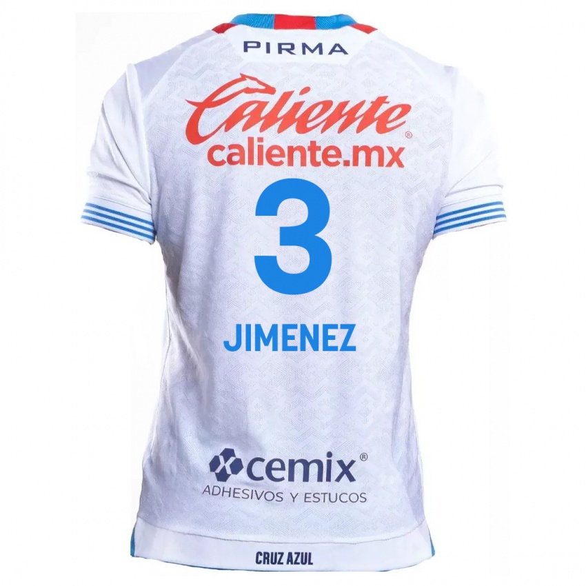 Niño Camiseta Jaiber Jimenez #3 Blanco Azul 2ª Equipación 2024/25 La Camisa Chile