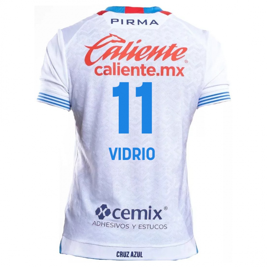 Niño Camiseta Nailea Vidrio #11 Blanco Azul 2ª Equipación 2024/25 La Camisa Chile