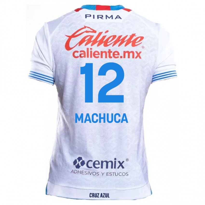 Niño Camiseta Gabriela Machuca #12 Blanco Azul 2ª Equipación 2024/25 La Camisa Chile