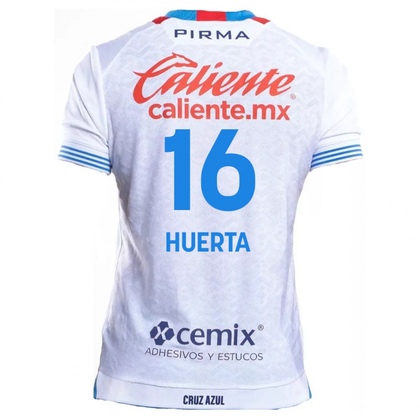 Niño Camiseta Ana Gabriela Huerta #16 Blanco Azul 2ª Equipación 2024/25 La Camisa Chile