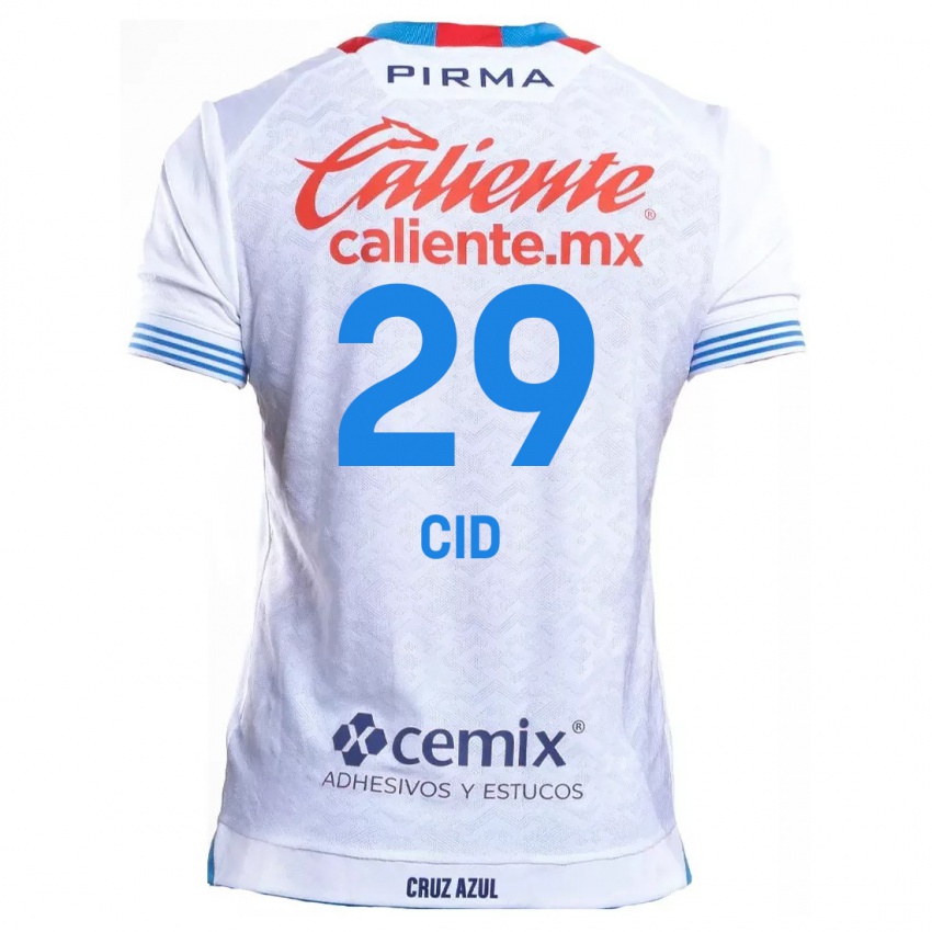 Niño Camiseta Claudia Cid #29 Blanco Azul 2ª Equipación 2024/25 La Camisa Chile