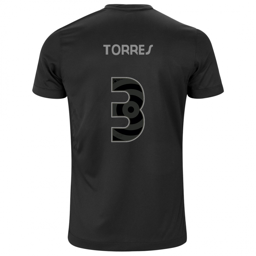 Niño Camiseta Félix Torres #3 Negro 2ª Equipación 2024/25 La Camisa Chile