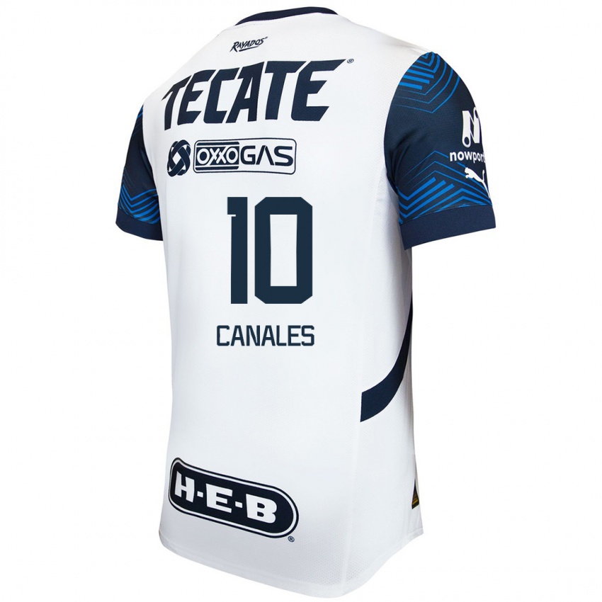 Niño Camiseta Sergio Canales #10 Blanco Azul 2ª Equipación 2024/25 La Camisa Chile