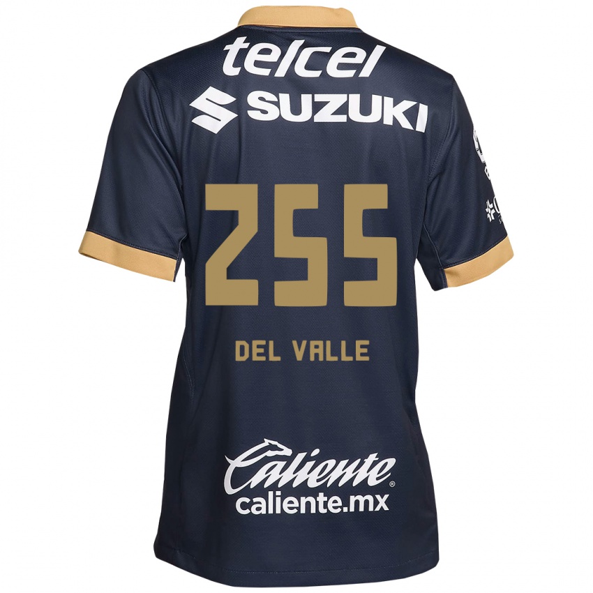 Niño Camiseta Yonathan Del Valle #255 Obsidiana Dorada Blanca 2ª Equipación 2024/25 La Camisa Chile