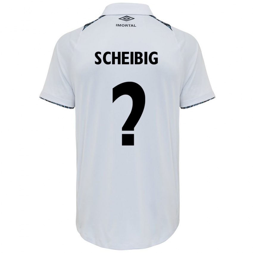 Niño Camiseta Felipe Scheibig #0 Blanco Azul 2ª Equipación 2024/25 La Camisa Chile