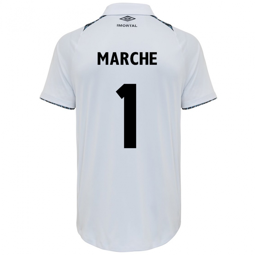 Niño Camiseta Agustin Marchesin #1 Blanco Azul 2ª Equipación 2024/25 La Camisa Chile