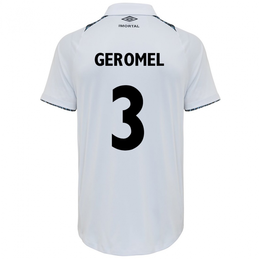 Niño Camiseta Pedro Geromel #3 Blanco Azul 2ª Equipación 2024/25 La Camisa Chile