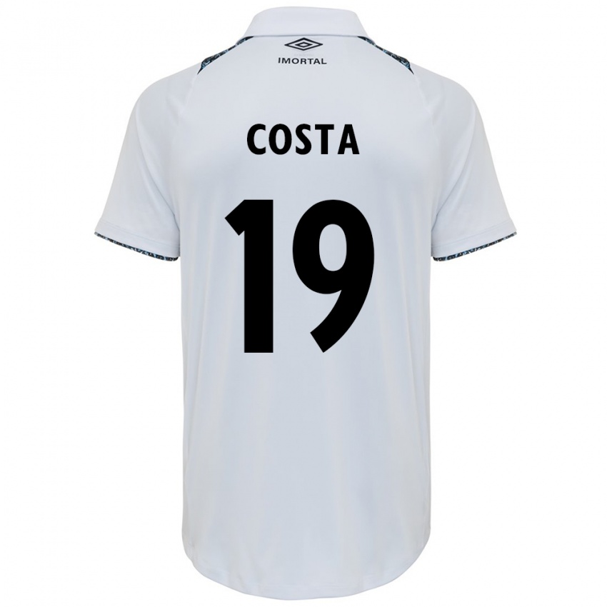 Niño Camiseta Diego Costa #19 Blanco Azul 2ª Equipación 2024/25 La Camisa Chile