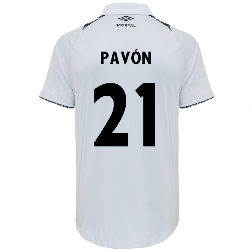 Niño Camiseta Cristian Pavon #21 Blanco Azul 2ª Equipación 2024/25 La Camisa Chile