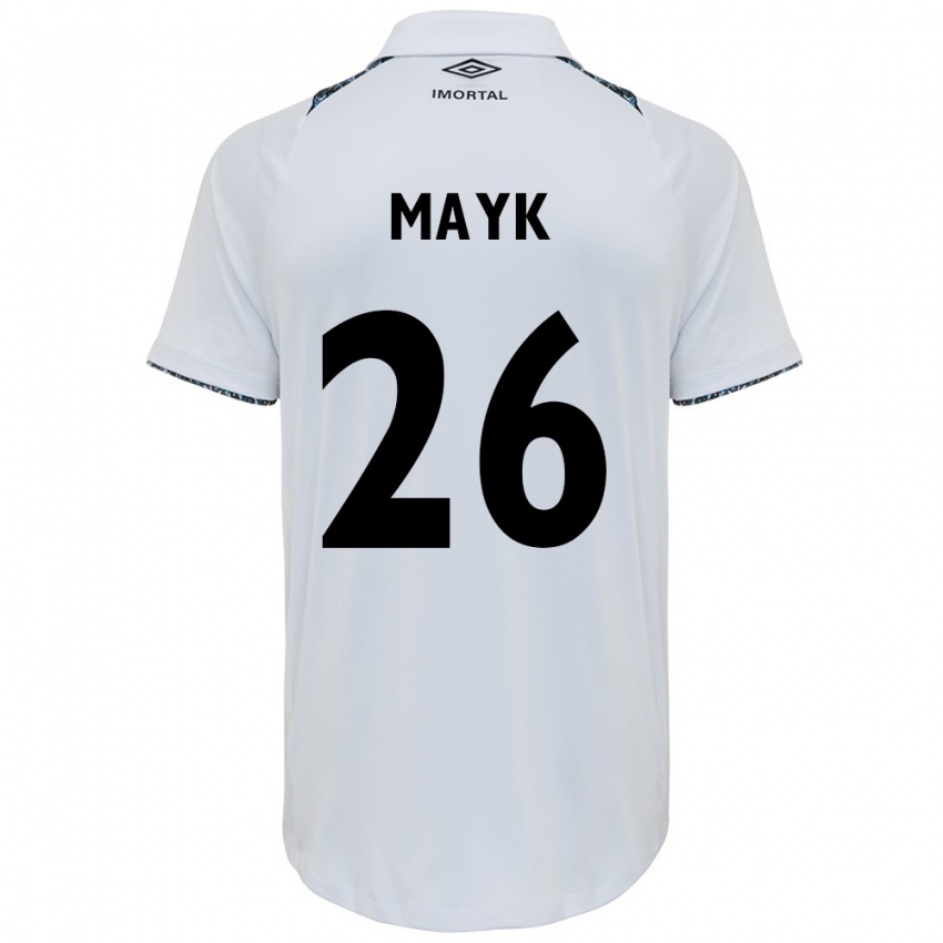 Niño Camiseta Mayk #26 Blanco Azul 2ª Equipación 2024/25 La Camisa Chile