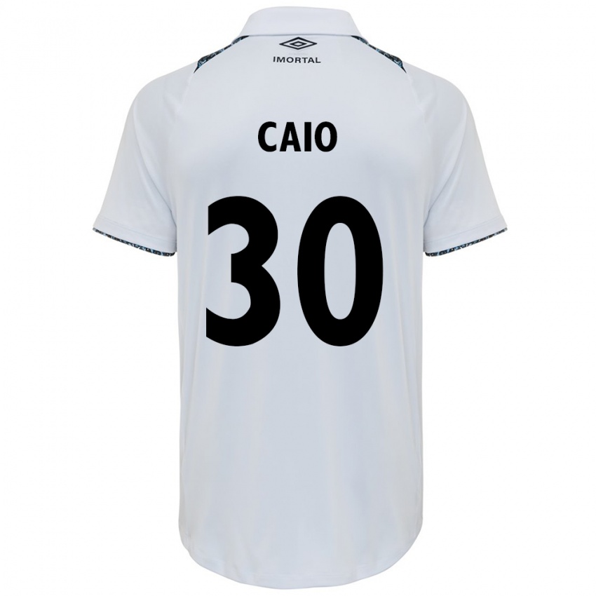 Niño Camiseta Rodrigo Caio #30 Blanco Azul 2ª Equipación 2024/25 La Camisa Chile