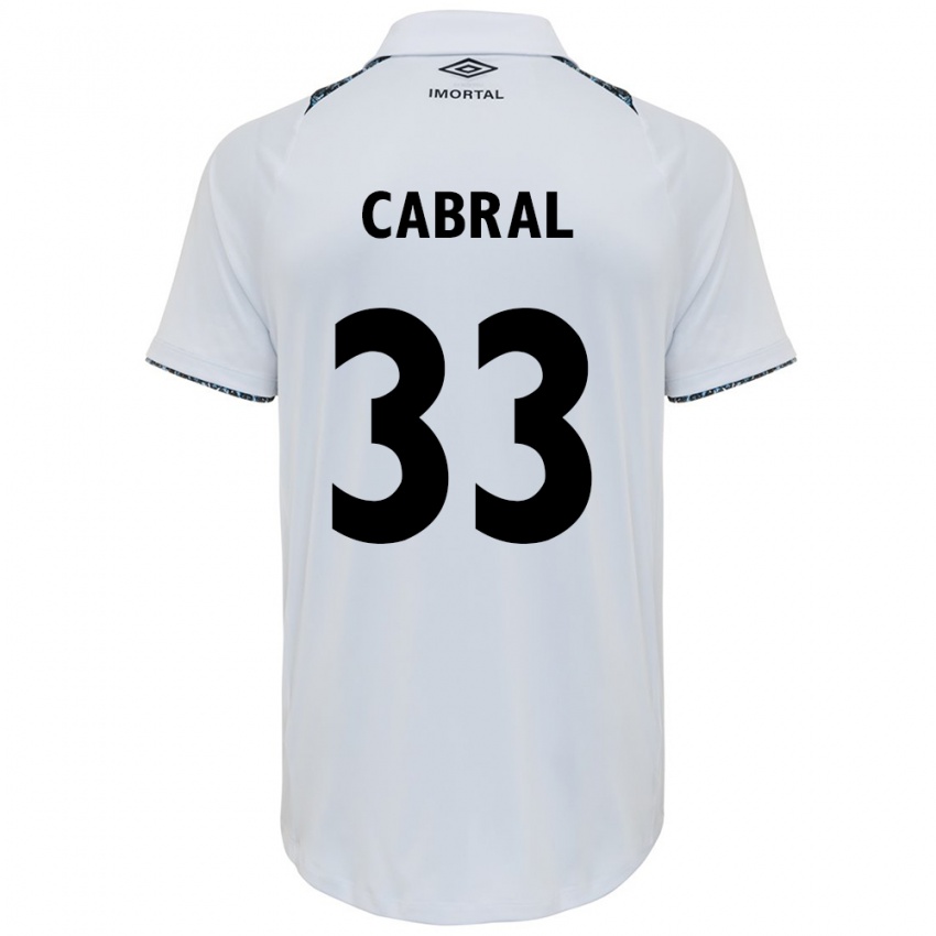 Niño Camiseta Rafael Cabral #33 Blanco Azul 2ª Equipación 2024/25 La Camisa Chile