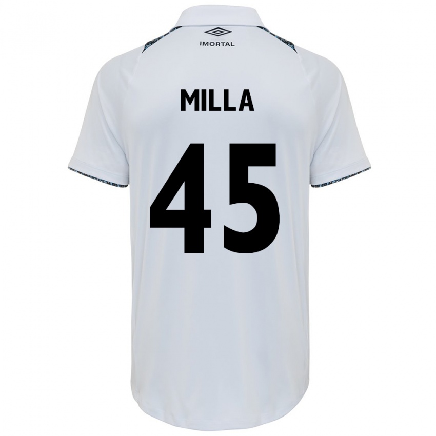 Niño Camiseta Lucas Milla #45 Blanco Azul 2ª Equipación 2024/25 La Camisa Chile