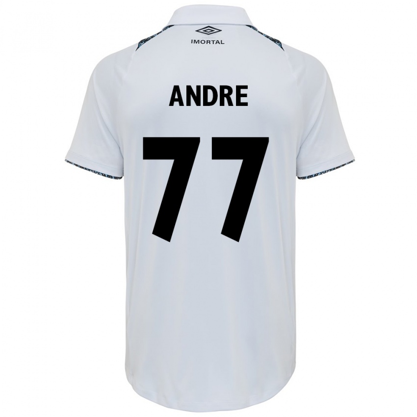 Niño Camiseta André #77 Blanco Azul 2ª Equipación 2024/25 La Camisa Chile