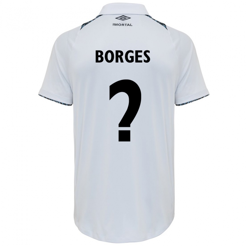 Niño Camiseta Nathan Borges #0 Blanco Azul 2ª Equipación 2024/25 La Camisa Chile