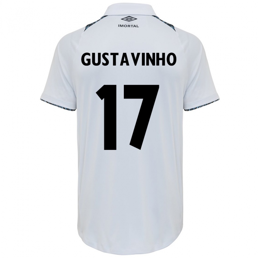 Niño Camiseta Gustavinho #17 Blanco Azul 2ª Equipación 2024/25 La Camisa Chile