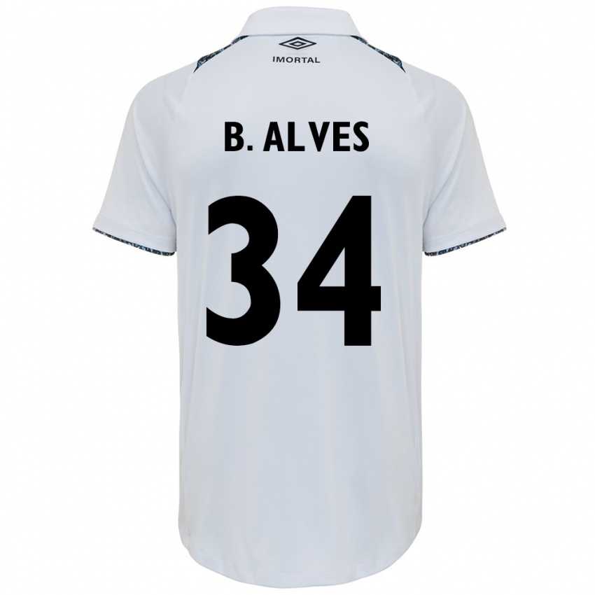 Niño Camiseta Bruno Alves #34 Blanco Azul 2ª Equipación 2024/25 La Camisa Chile