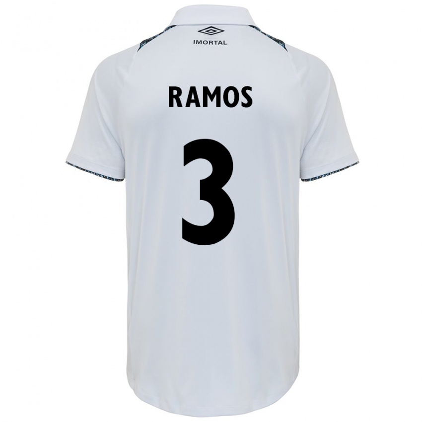 Niño Camiseta João Ramos #3 Blanco Azul 2ª Equipación 2024/25 La Camisa Chile