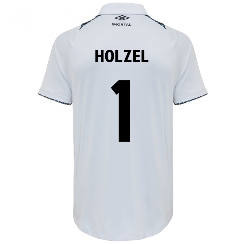 Niño Camiseta Vivi Holzel #1 Blanco Azul 2ª Equipación 2024/25 La Camisa Chile