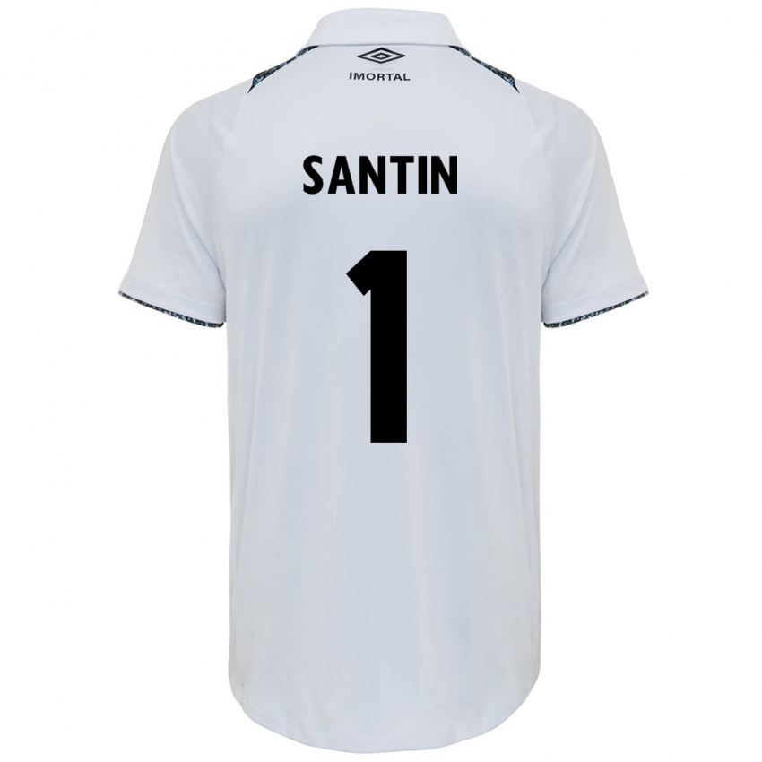 Niño Camiseta Duda Santin #1 Blanco Azul 2ª Equipación 2024/25 La Camisa Chile