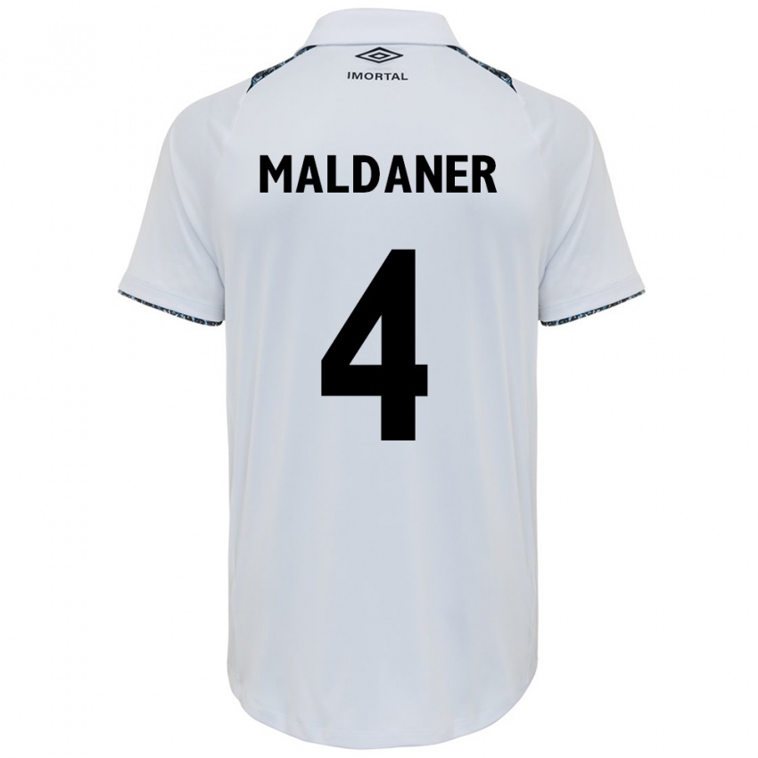 Niño Camiseta Pati Maldaner #4 Blanco Azul 2ª Equipación 2024/25 La Camisa Chile