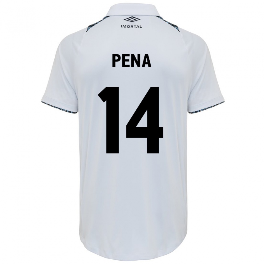 Niño Camiseta Jessica Peña #14 Blanco Azul 2ª Equipación 2024/25 La Camisa Chile