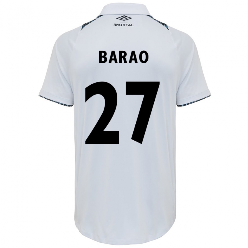 Niño Camiseta Dani Barão #27 Blanco Azul 2ª Equipación 2024/25 La Camisa Chile