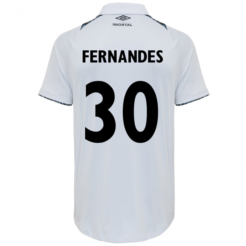 Niño Camiseta Raquel Fernandes #30 Blanco Azul 2ª Equipación 2024/25 La Camisa Chile